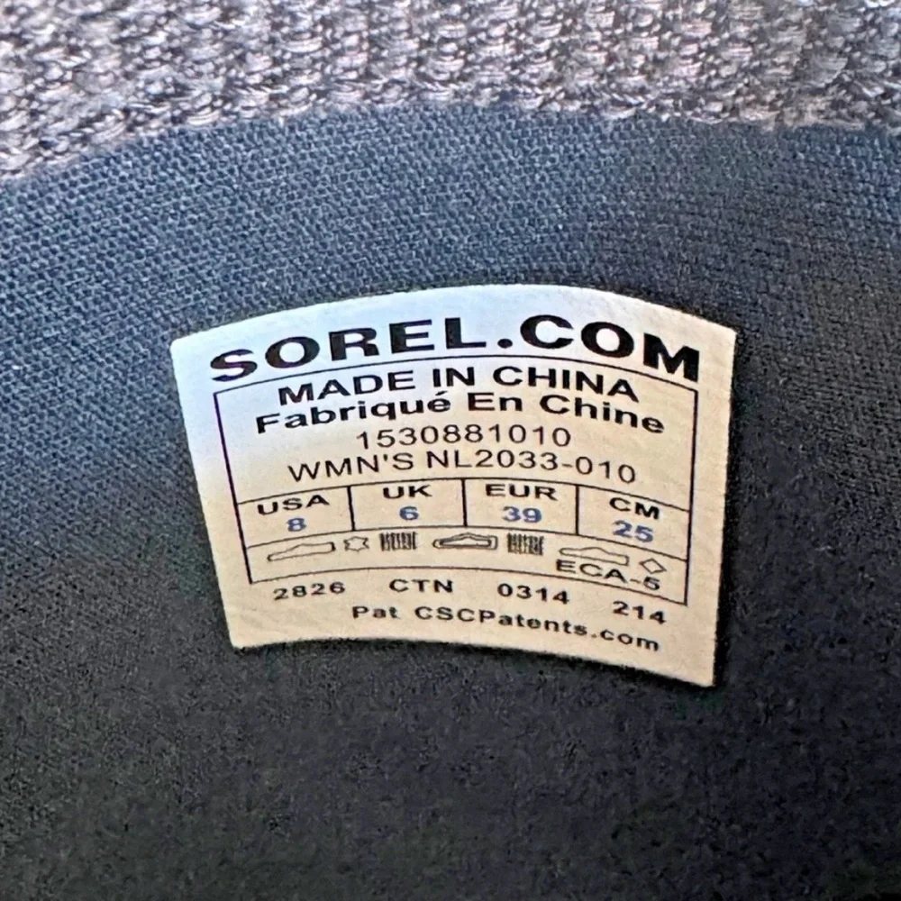 Sorel Conquest Carly Black Women's Winter Lace-Up Boots 8 - Picture 11 of 11